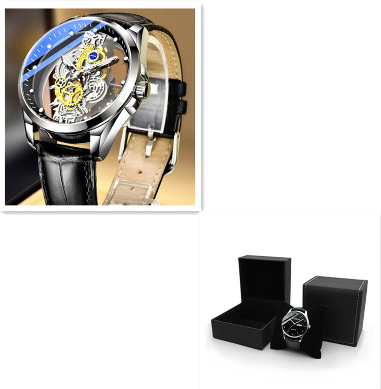 Men Watch Skeleton Automatic Quartz Watch Gold Skeleton Vintage Man Watch Mens Watches Top Brand Luxury - ARCHSHOPE
