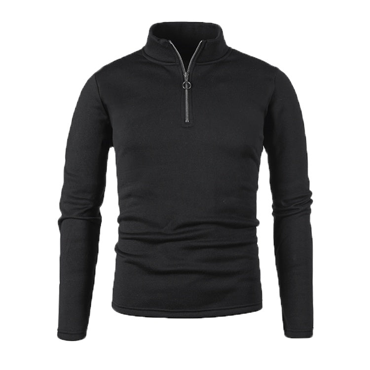 Winter Herren Pullover Knopfleiste Reißverschluss Design Volltonfarbe