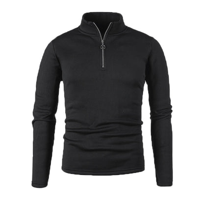 Winter Herren Pullover Knopfleiste Reißverschluss Design Volltonfarbe