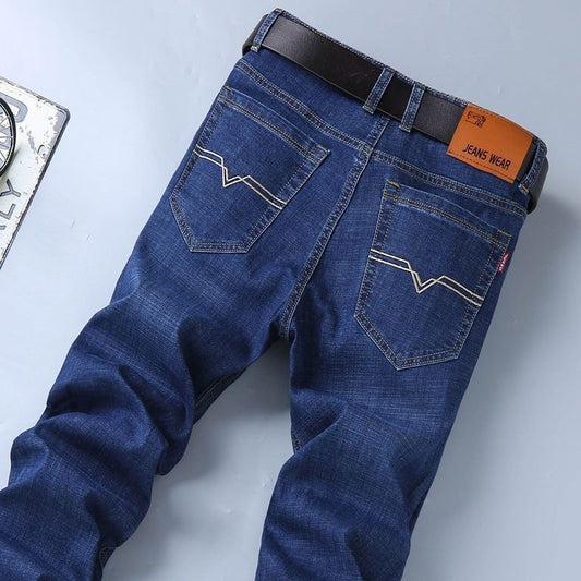 Jeans pour hommes, amples, droits, extensibles, longs