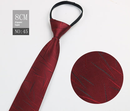 Black Men's Tie Striped Blue Business Tie Lazy Zip Tie In Stock Wholesale Pull Peels - ARCHSHOPE