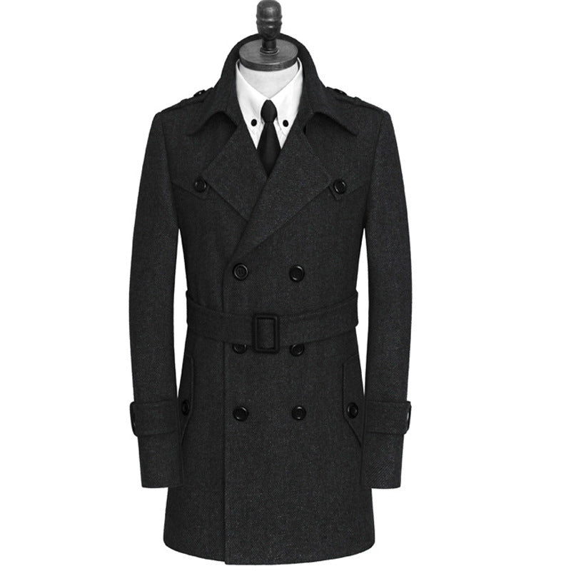 Junge Und Mittleren alters Kaschmir Mantel Fett Casual Tweed Trenchcoat Lose