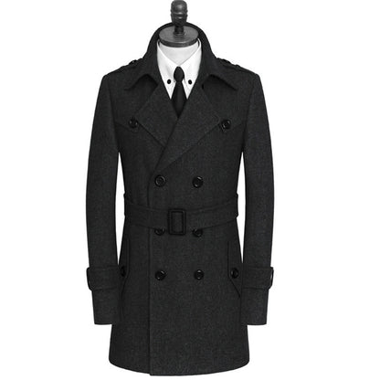 Junge Und Mittleren alters Kaschmir Mantel Fett Casual Tweed Trenchcoat Lose