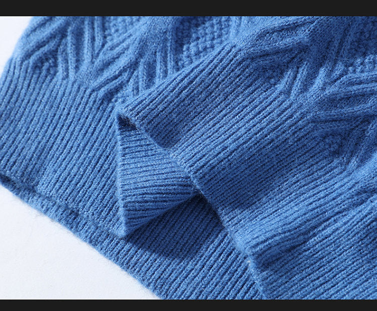 Lässiger, einfarbiger, gedrehter Pullover für Herren