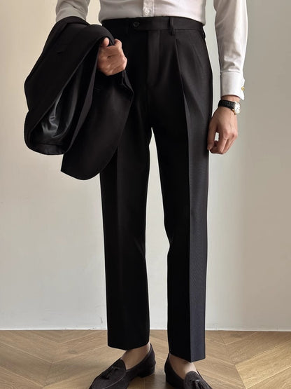 Pantalon de costume décontracté italien pour homme, printemps et automne