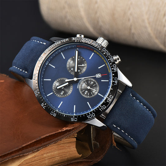 Mens Fashion Calendar Leather-Strap Quartz Watch - ARCHSHOPE