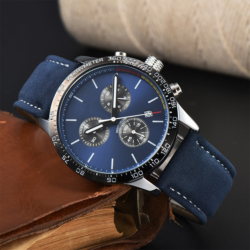 Mens Fashion Calendar Leather-Strap Quartz Watch - ARCHSHOPE
