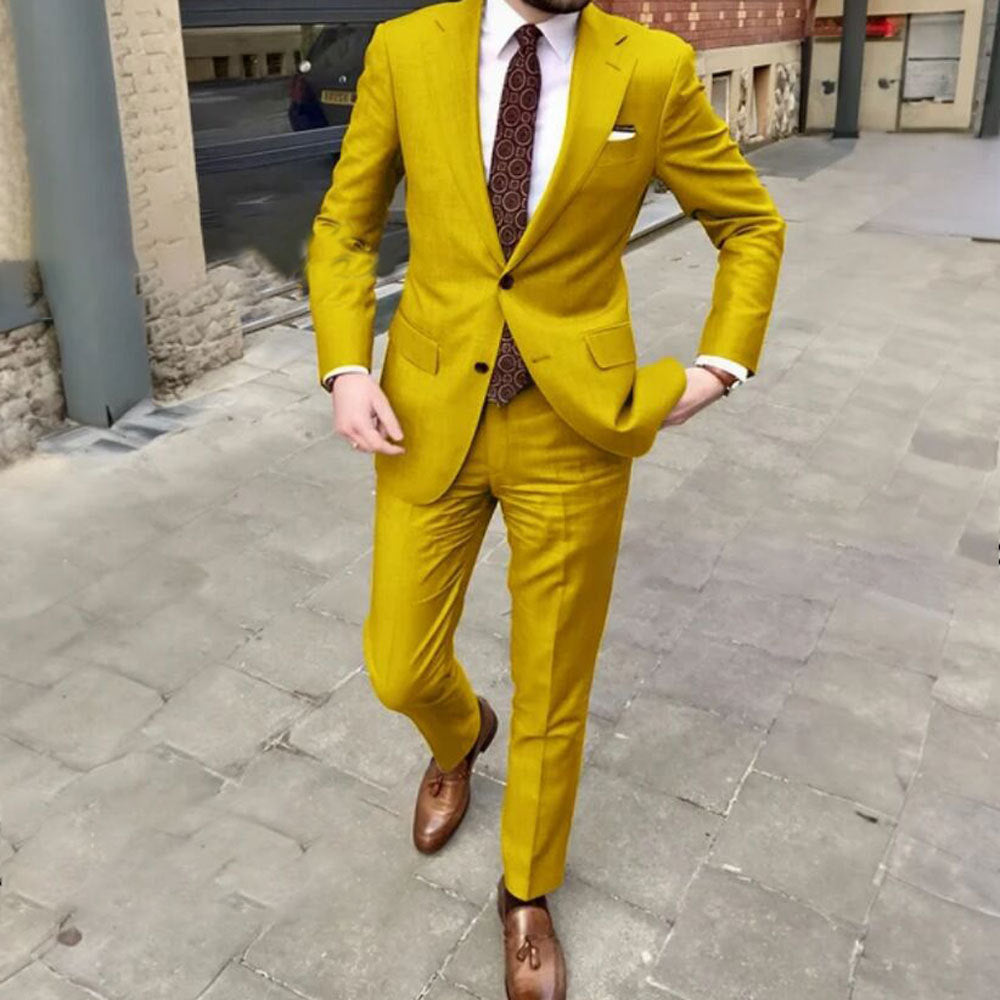Herren Slim Fit Business-Kleid mit zwei Knöpfen