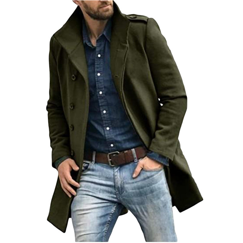 Manteau en laine de style européen pour homme, nouveau manteau épais pour l'automne et l'hiver