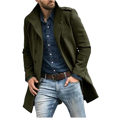 Manteau en laine de style européen pour homme, nouveau manteau épais pour l'automne et l'hiver