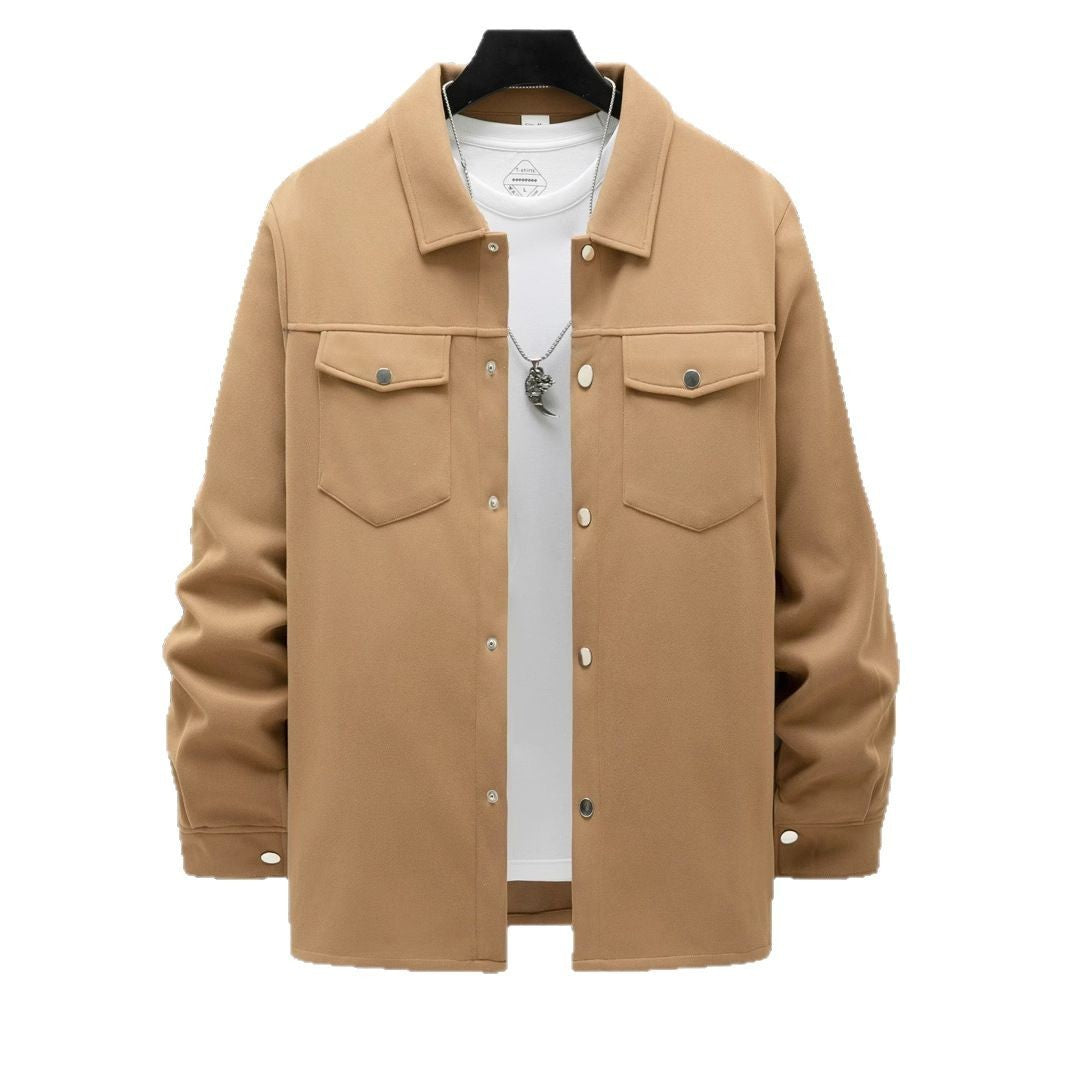 Veste décontractée à simple boutonnage pour homme, couleur unie, pour le printemps et l'automne