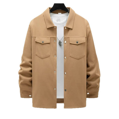 Veste décontractée à simple boutonnage pour homme, couleur unie, pour le printemps et l'automne