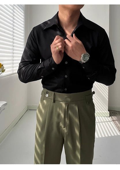 Frühling Italienisches Einteiliges Kragenhemd Casual Business