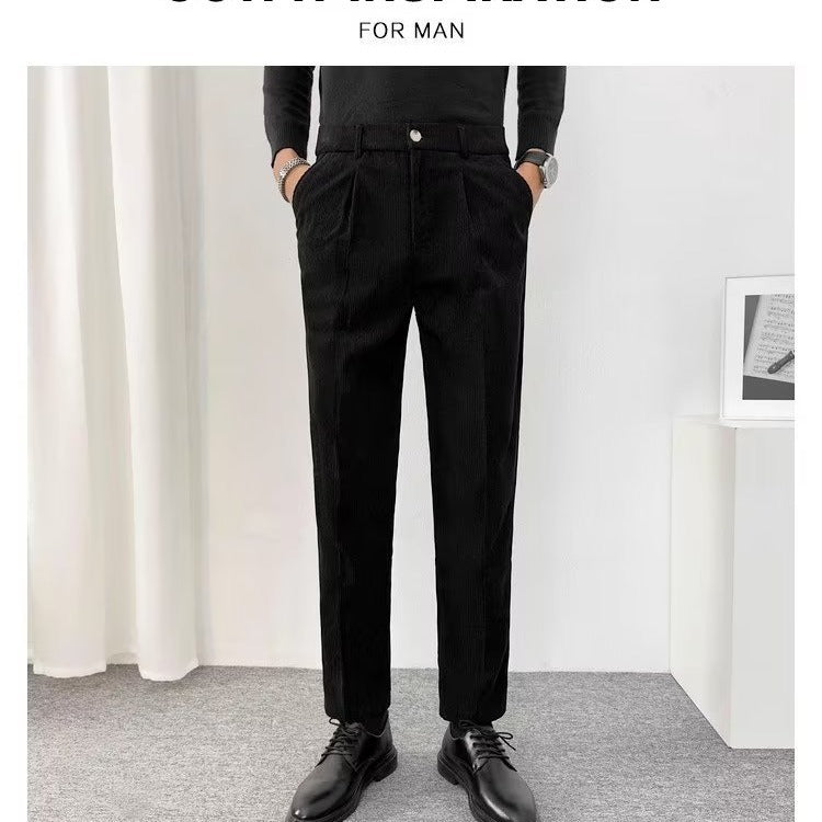 All-Match-Anzughose mit Stretch-Drapierung, gerade, knöchellange Cargohose