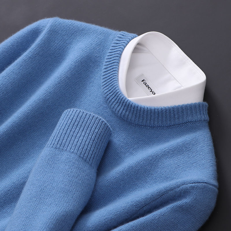 Rundhalspullover Lockerer Oversize-Strickpullover