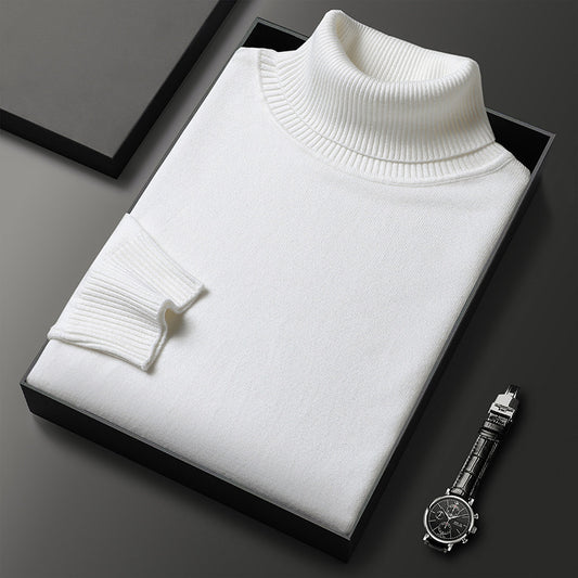 Bottoming Shirt Young And Middle-aged Slim-fit Solid Color Turtleneck Pullover Sweater - ARCHSHOPE