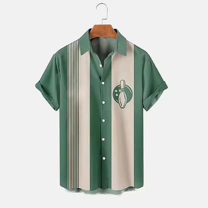Chemise de bowling pour homme, impression numérique 3D