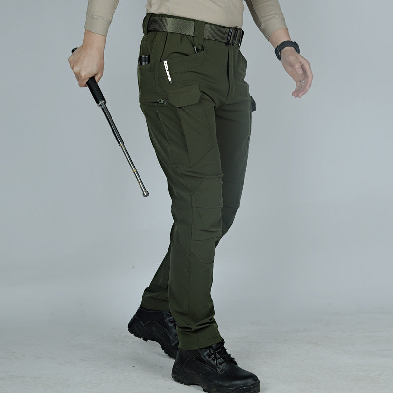 Lockere, schnelltrocknende Stretch-Cargohose mit Camouflage-Muster für Herren