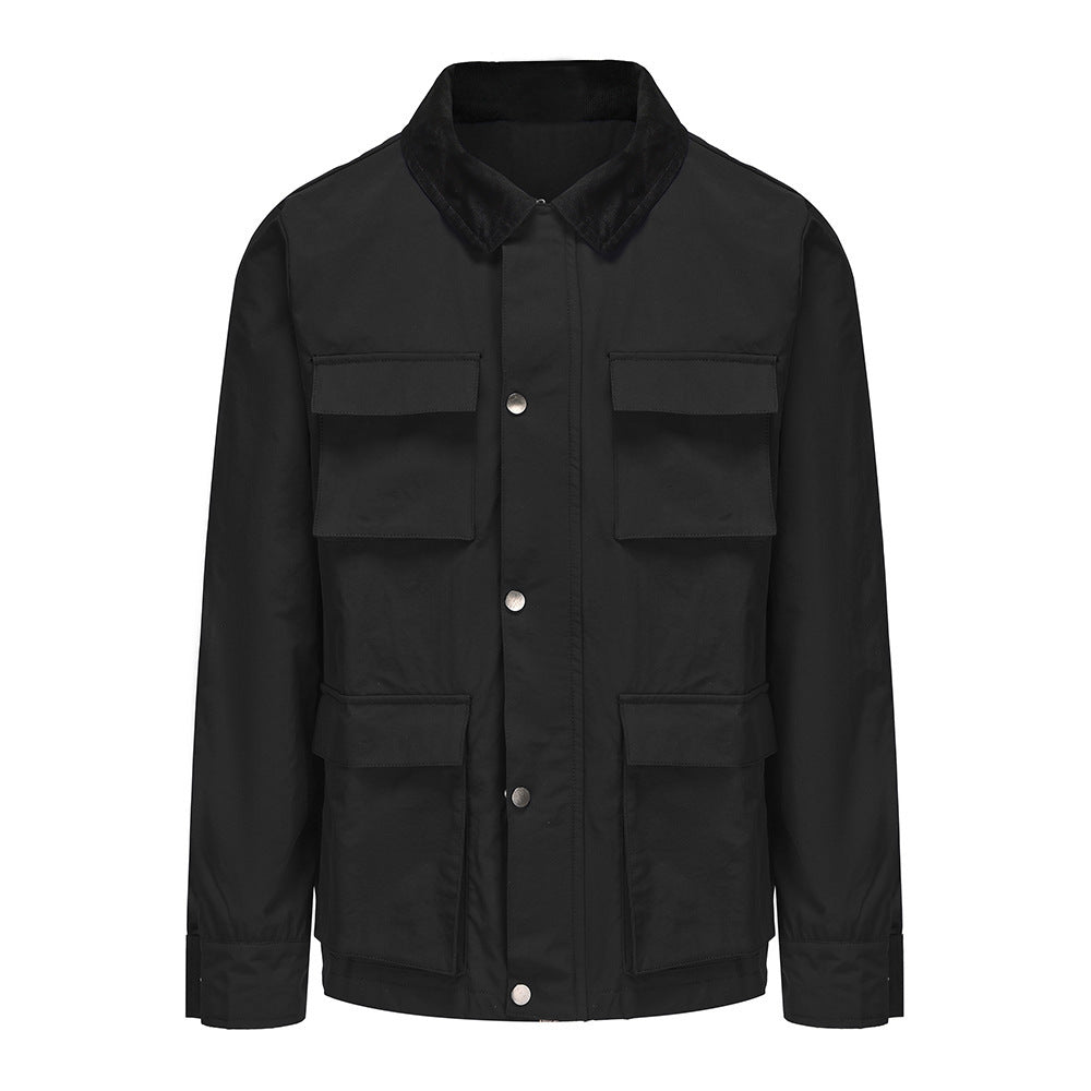 Veste zippée de couleur unie pour homme