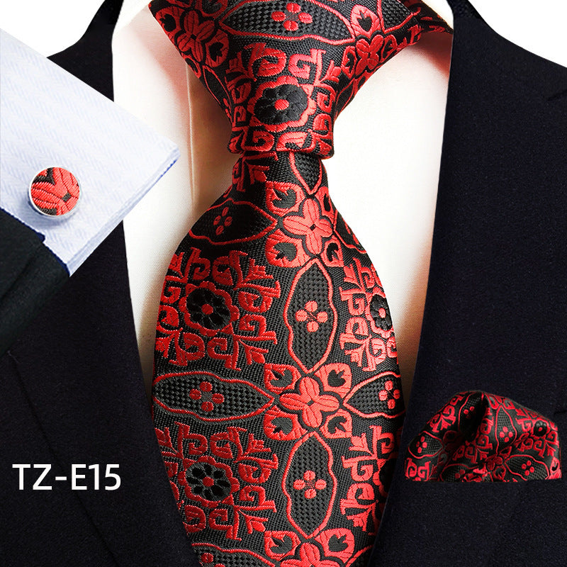 Paisley Tie Square Scarf Pocket Square Cufflinks Three-piece Set - ARCHSHOPE