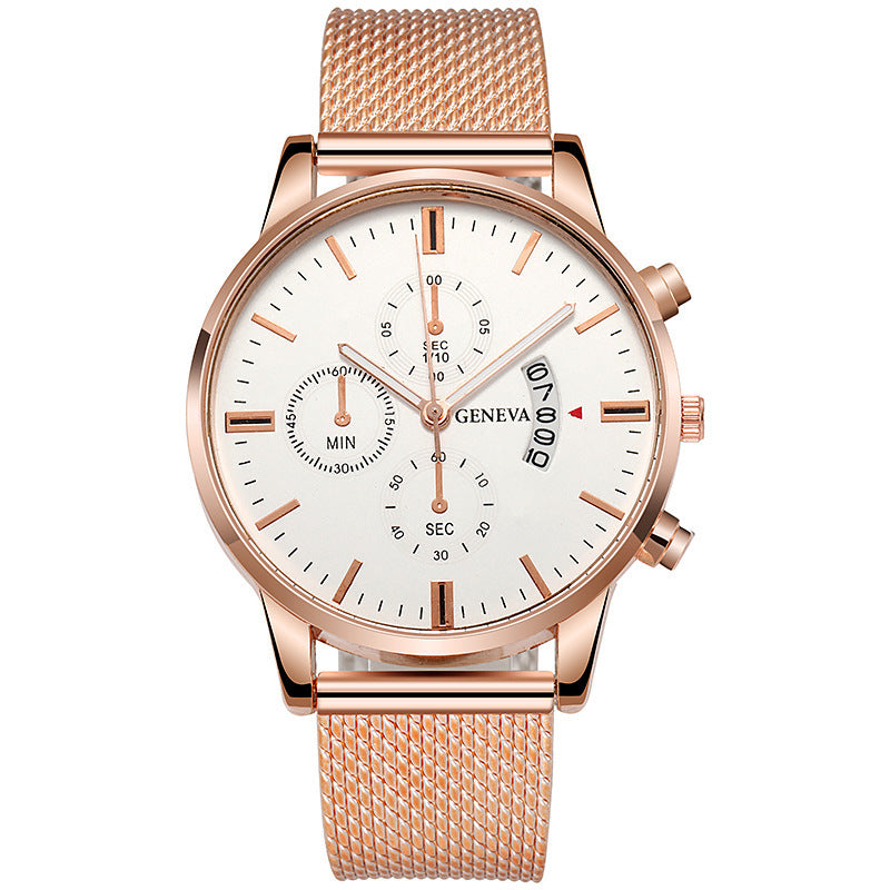 Mens Watch Fake Three-Subdial Six Hands Calendar Casual Fashionable Business Quartz - ARCHSHOPE