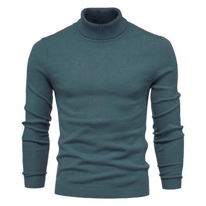Men's Solid Color Slim Pullover Turtleneck Sweater Winter Casual Tops Clothing - ARCHSHOPE