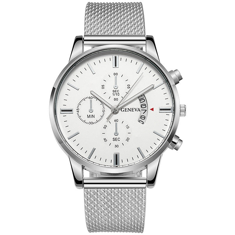 Mens Watch Fake Three-Subdial Six Hands Calendar Casual Fashionable Business Quartz - ARCHSHOPE
