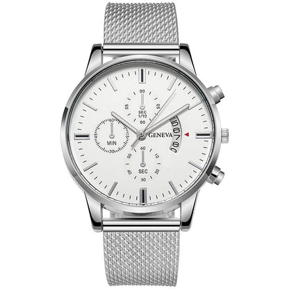Mens Watch Fake Three-Subdial Six Hands Calendar Casual Fashionable Business Quartz - ARCHSHOPE