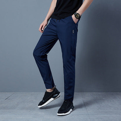 Mens Fashion Solid Color Loose Casual Pants