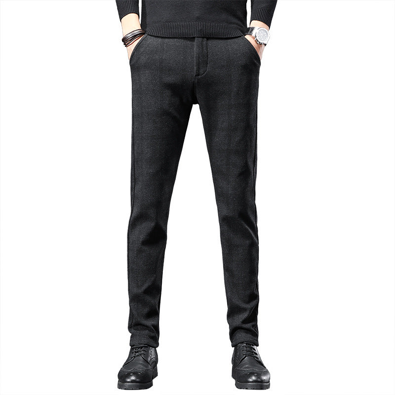 Herbst Plaid Hosen Schlank Gerade Lose Herren Casual Hosen Hosen Kleine Füße