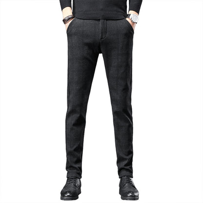 Herbst Plaid Hosen Schlank Gerade Lose Herren Casual Hosen Hosen Kleine Füße