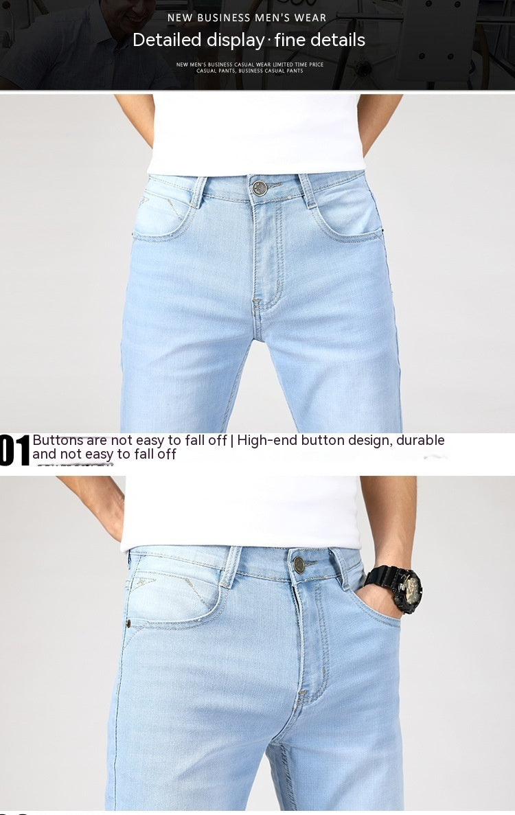 Jeans d'été pour hommes Pantalons droits pour hommes