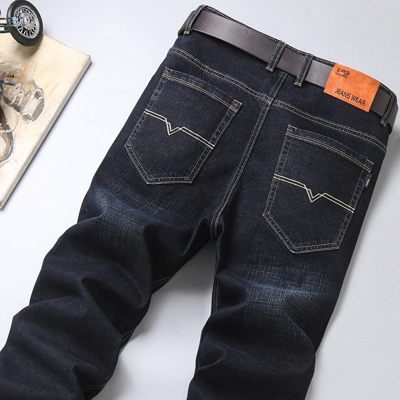 Jeans pour hommes, amples, droits, extensibles, longs