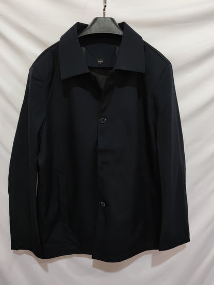 Veste d'affaires à col polo pour homme, couleur unie, manteau léger à boutons courts, automne-hiver