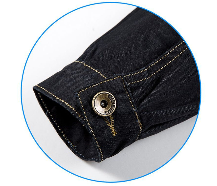 Veste en jean noire pour homme