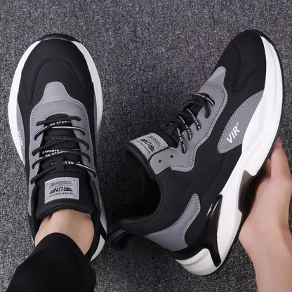 Baskets tendance noires et blanches, chaussures de sport décontractées, légères et respirantes pour hommes