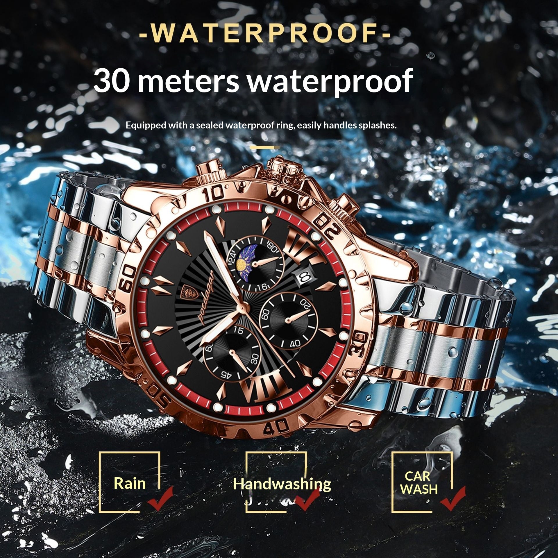 Waterproof Multifunction Sporty Mens Watch - ARCHSHOPE
