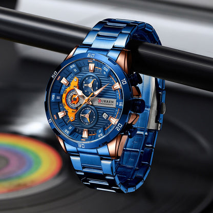 Six-hand Steel-band Round Quartz Watch A Stylish Timepiece - ARCHSHOPE
