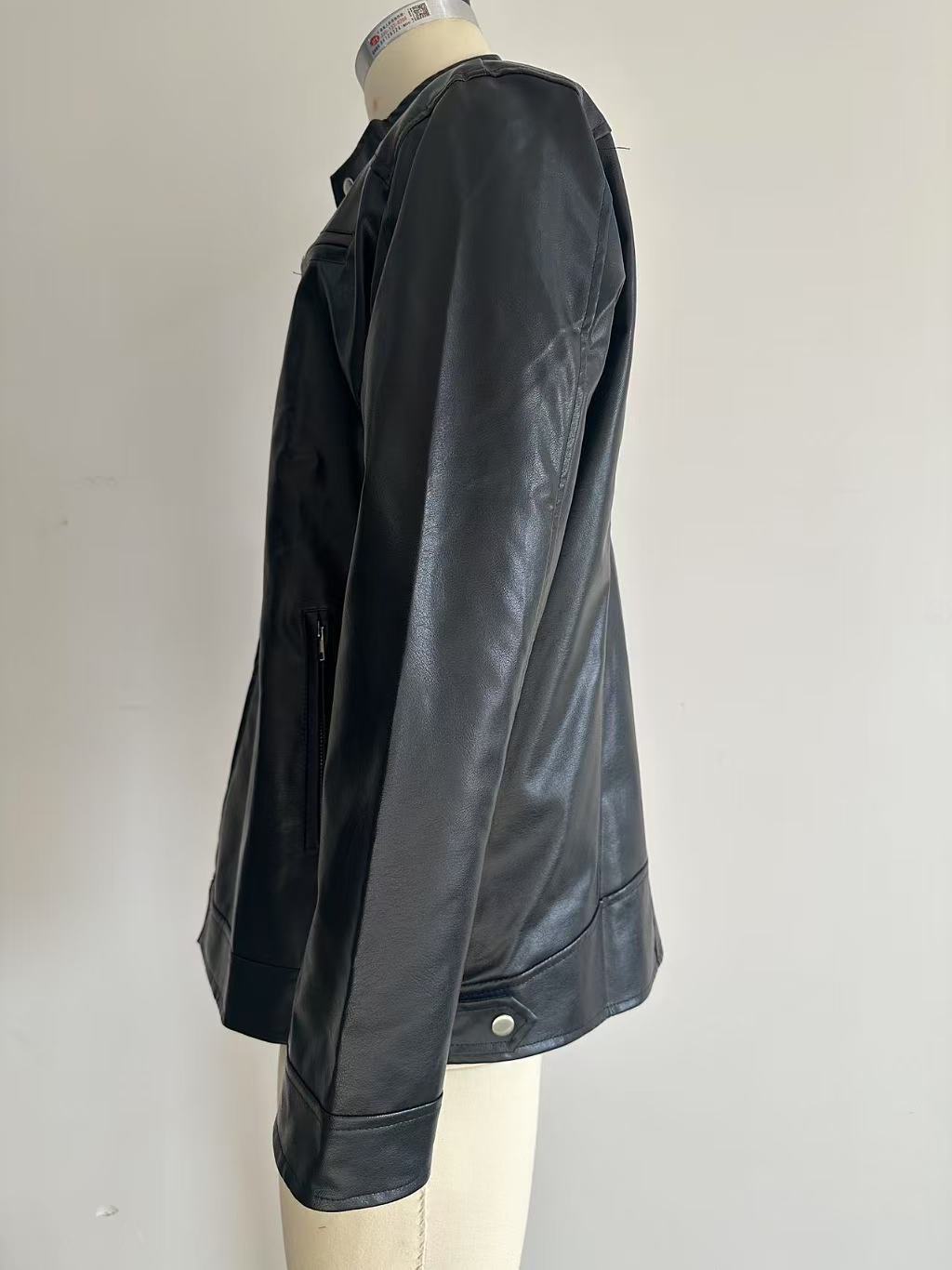 Men's Stand-up Collar Leather Jacket Business Casual Jacket - ARCHSHOPE