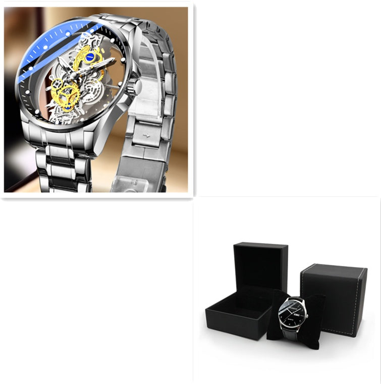 Men Watch Skeleton Automatic Quartz Watch Gold Skeleton Vintage Man Watch Mens Watches Top Brand Luxury - ARCHSHOPE