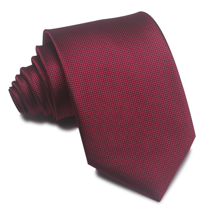 8CM Polyester Jacquard Striped Tie Men's Business Formal Red Black Blue - ARCHSHOPE