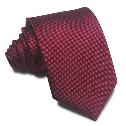 8CM Polyester Jacquard Striped Tie Men's Business Formal Red Black Blue - ARCHSHOPE