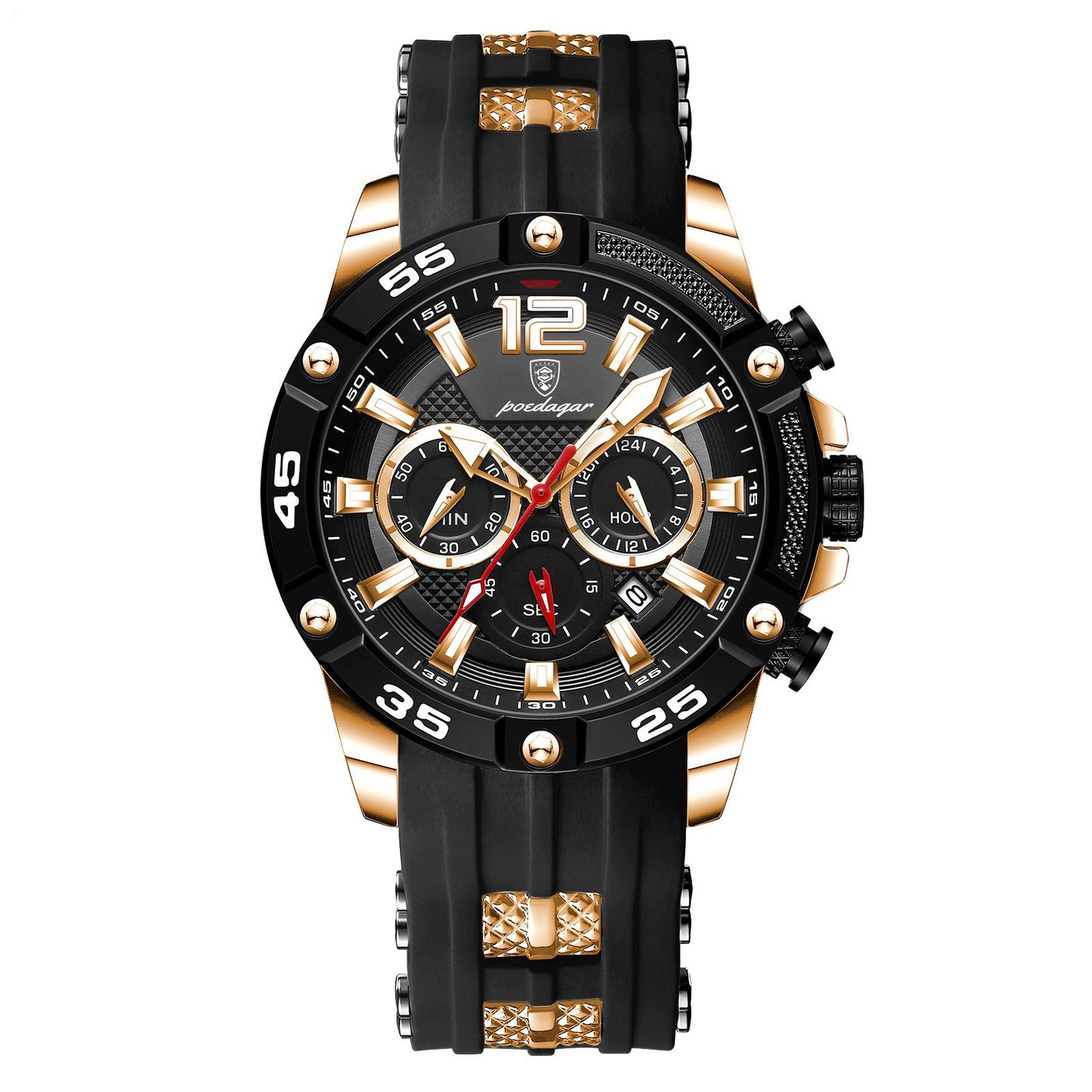 Multifunctional Men's Watch Silicone Band Quartz Wrist Watch - ARCHSHOPE