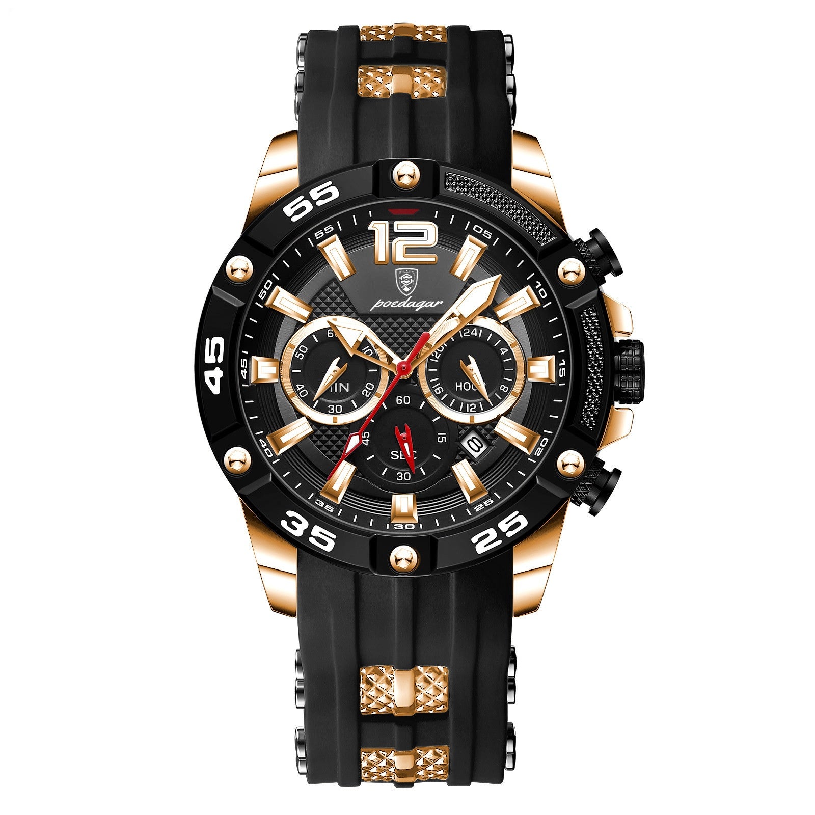 Multifunctional Men's Watch Silicone Band Quartz Wrist Watch - ARCHSHOPE