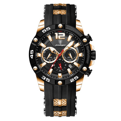 Multifunctional Men's Watch Silicone Band Quartz Wrist Watch - ARCHSHOPE