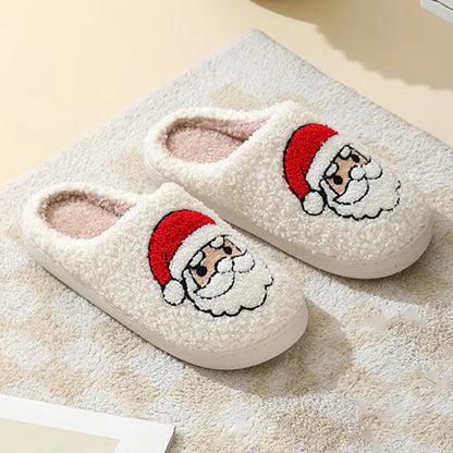 Christmas Slippers Reindeer Slippers For Women And Men Holiday Halloween Slippers Indoor Bedroom Fluffy Warm Fleece Slippers Winter Soft Cozy Home Non-Slip Soft Plush Slip-on Wool Lined House Shoes - ARCHSHOPE