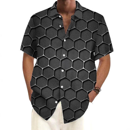Cardigan ample imprimé pour homme, manches courtes, idéal pour les loisirs, pour l'été